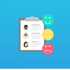survey image with faces showing satisfaction